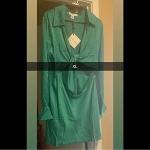 Twist-Knot Long-Sleeve Dress